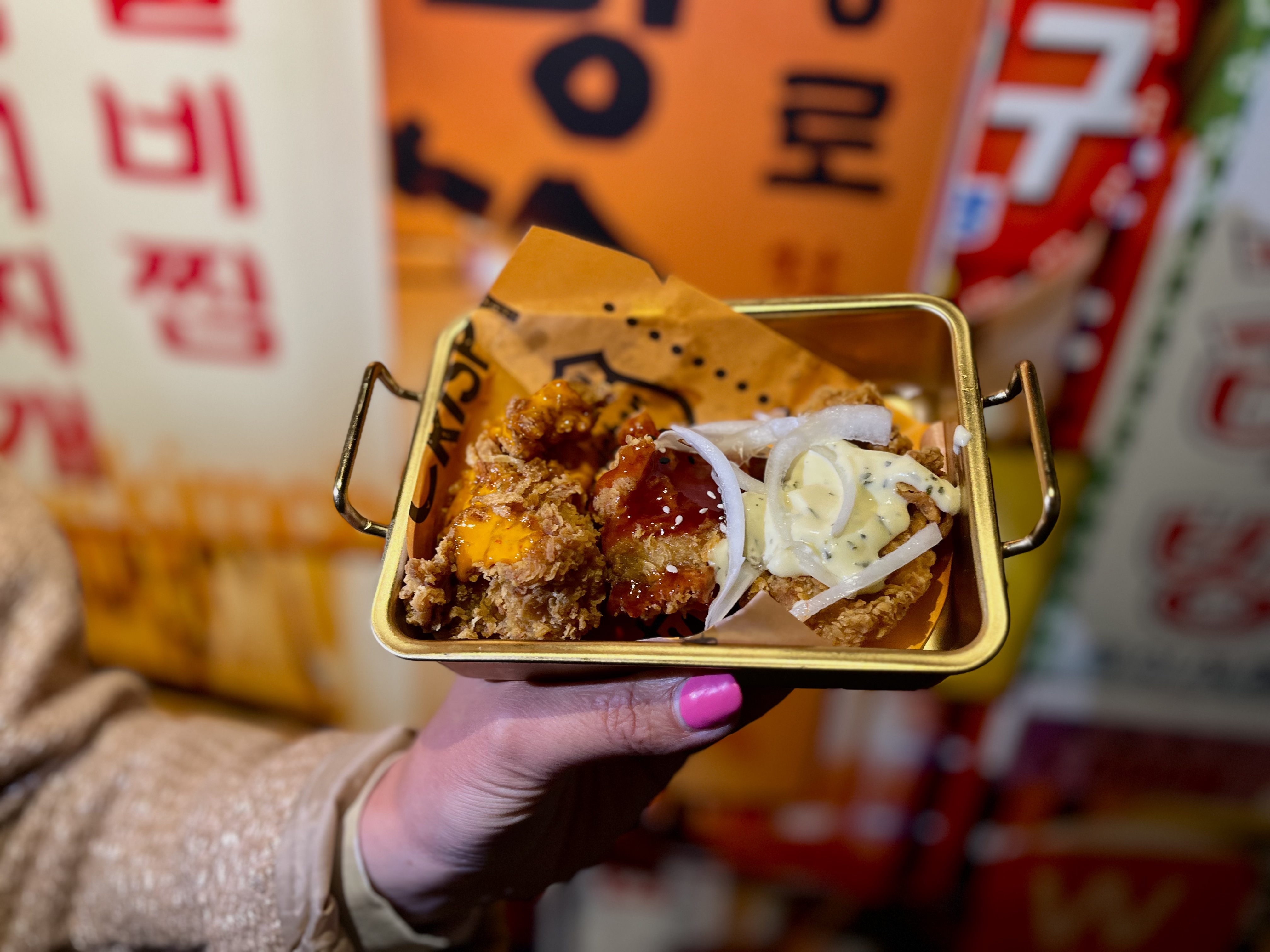 Korean fried chicken met swicy saus